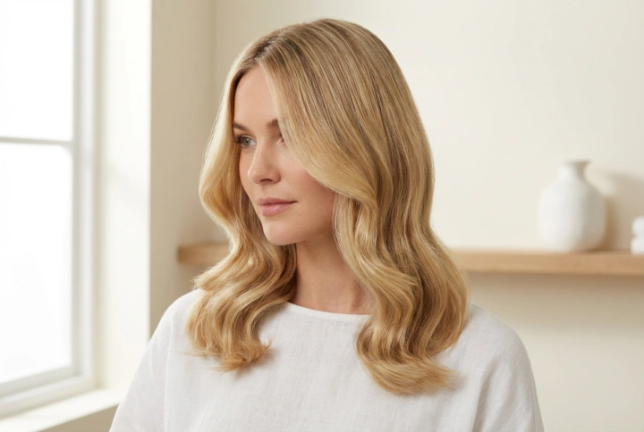 Sarı Saçlar İçin Omuz Hizasında Saç Modelleri: Dalgalar, Pürüzsüz Görünüm ve Kabarmayan Hacim