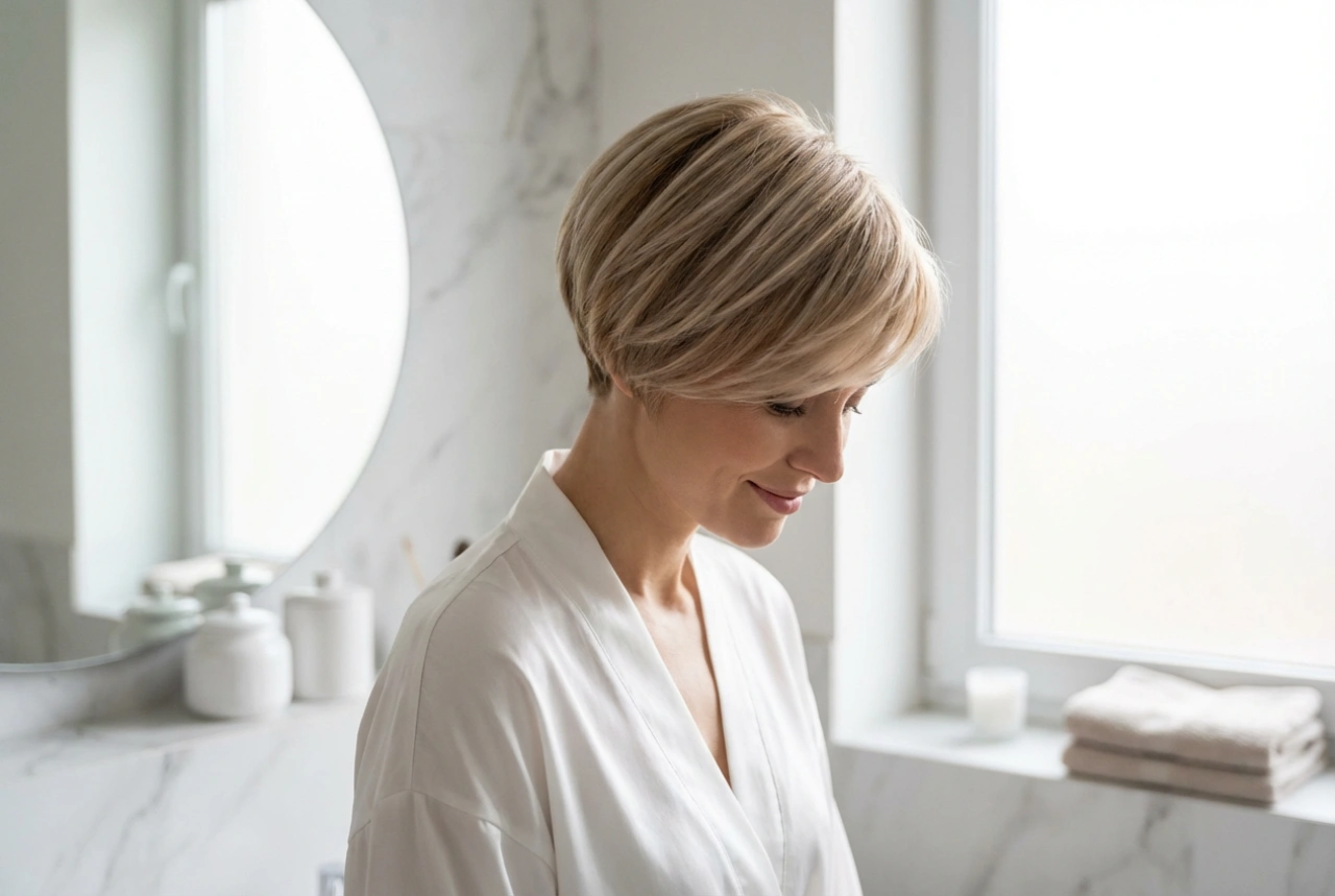 Kısa Mantar Kesim Kadın Saç Modelleri: Yumuşak Bitiş ve Hacim