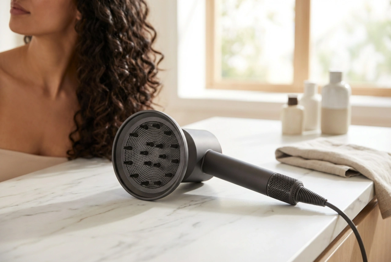 İyonlu ve Difüzörlü Saç Kurutma Makinesi: Kabarmayan Belirgin Bukleler