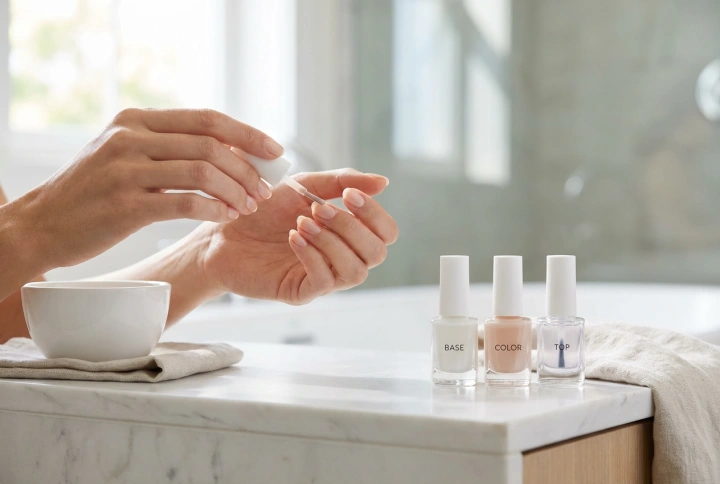 Adım Adım Doğal Görünümlü Kalıcı Oje: Baz, Renk ve Top Coat