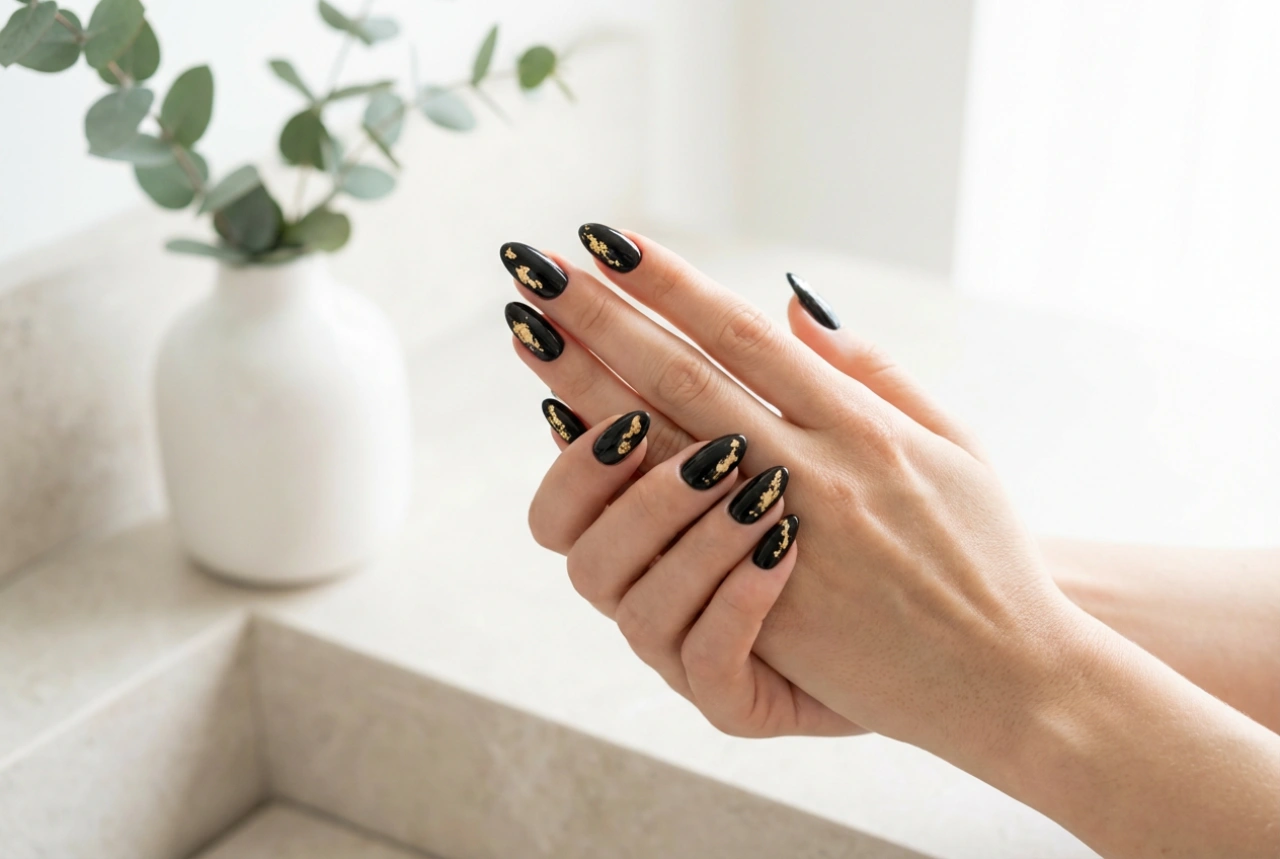Şık Kombinasyonlar: Adım Adım Siyah ve Altın Tırnaklar