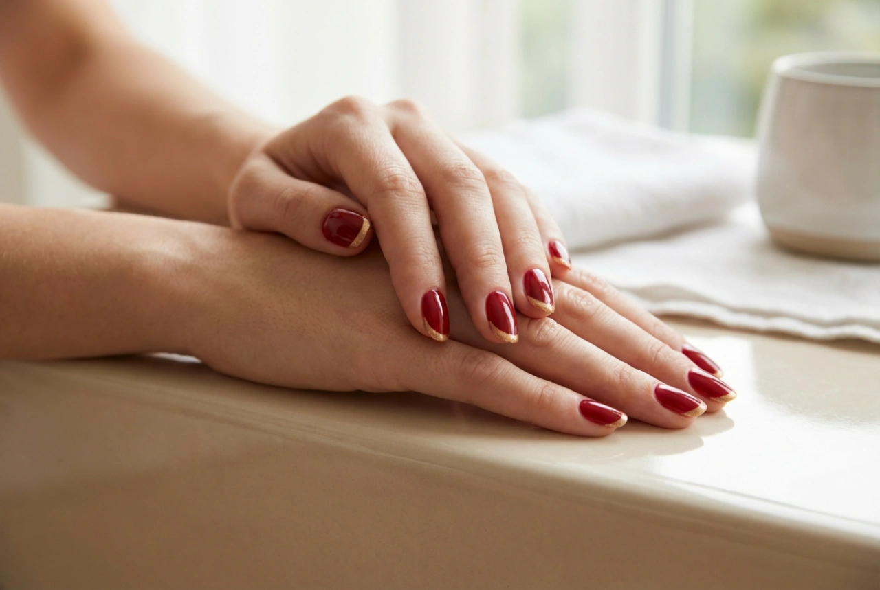 Kırmızı Tırnaklarda Altın French: Kusursuz Gülümseme Çizgisi