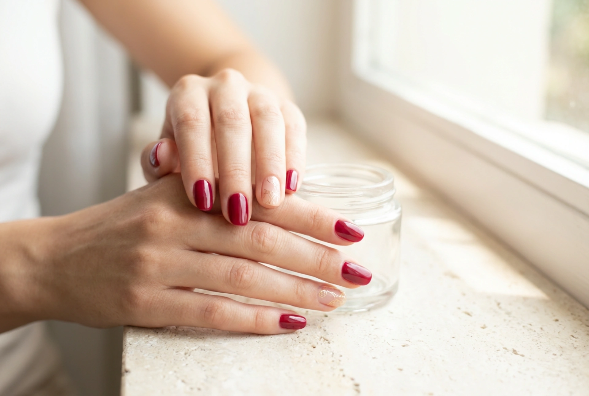 Kırmızı Tırnaklarda Altın Dokunuşlar: Oranlar ve Bitişler