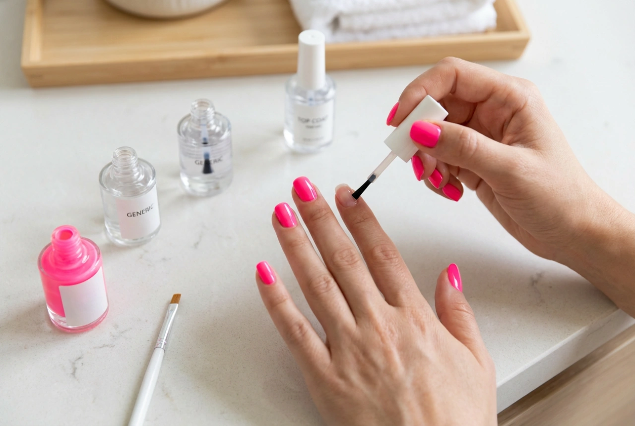 Adım Adım Neon Pembe Tırnaklar: Baz, Katlar ve Top Coat Uygulaması