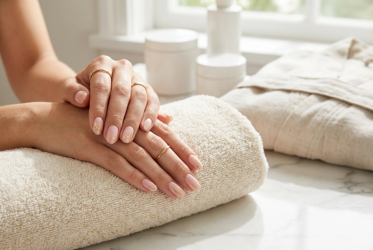 Altın Dokunuşlu Pembe Tırnaklar: Folyolar, Tozlar ve Zarif Vurgular