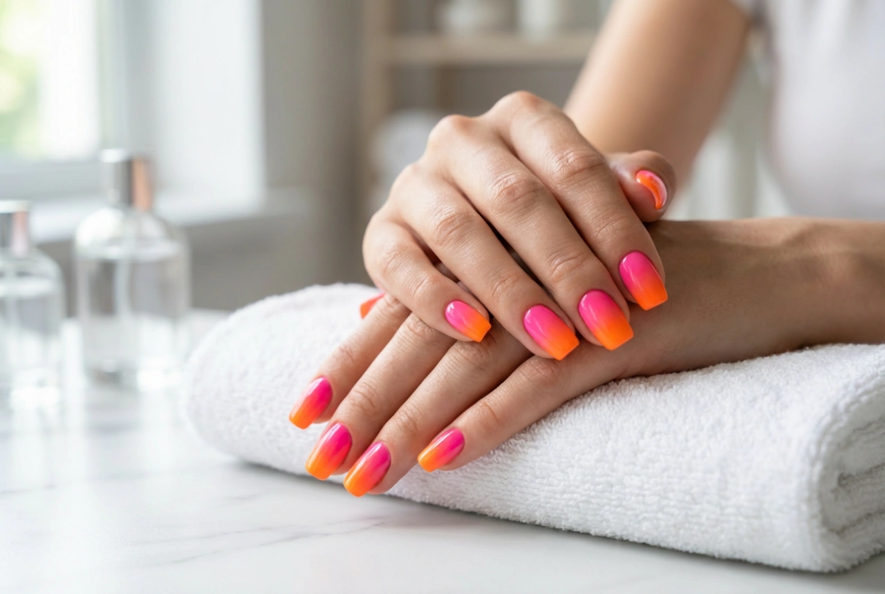Neon Ombre Tırnaklar: Canlı Renklerin Uyumu ve Kusursuz Geçişler