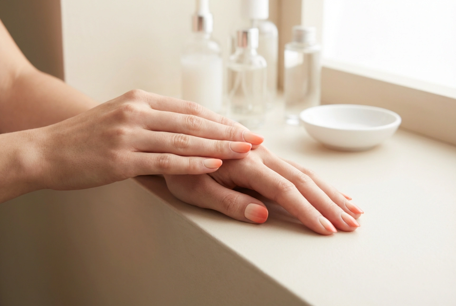 Şeftali Tonlarında Ombre: Adım Adım Şeftali Ombre Tırnaklar