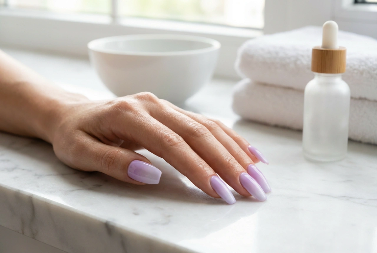 Lila Ombre Tırnaklar: Pürüzsüz ve Çizgisiz Pastel Geçişler