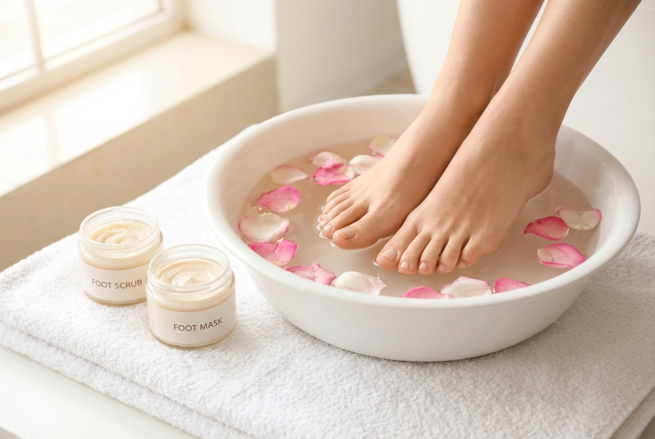 Evde Spa Pedikürü: Ayak Banyosu, Peeling ve Maske ile Rahatlama